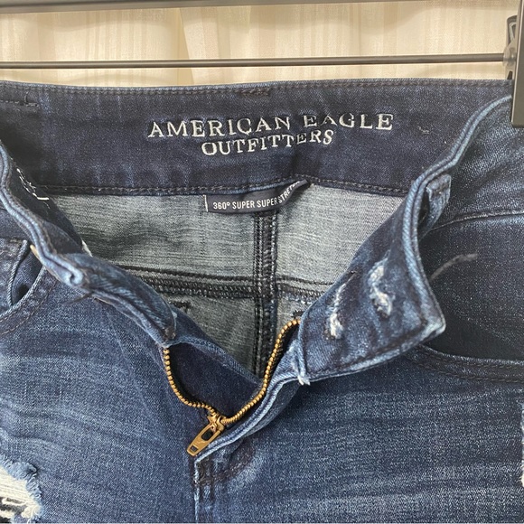 🎉AMERICAN EAGLE OUTFITTERS 🦅 AEO 360 Super Super Stretch Artist Crop jeans - Picture 3 of 5